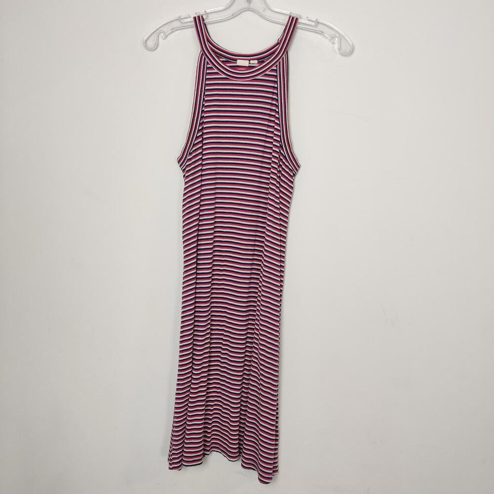 GAP Stripe Maxi Dress Navy Red White Sleeveless Scoop Neck Size Medium